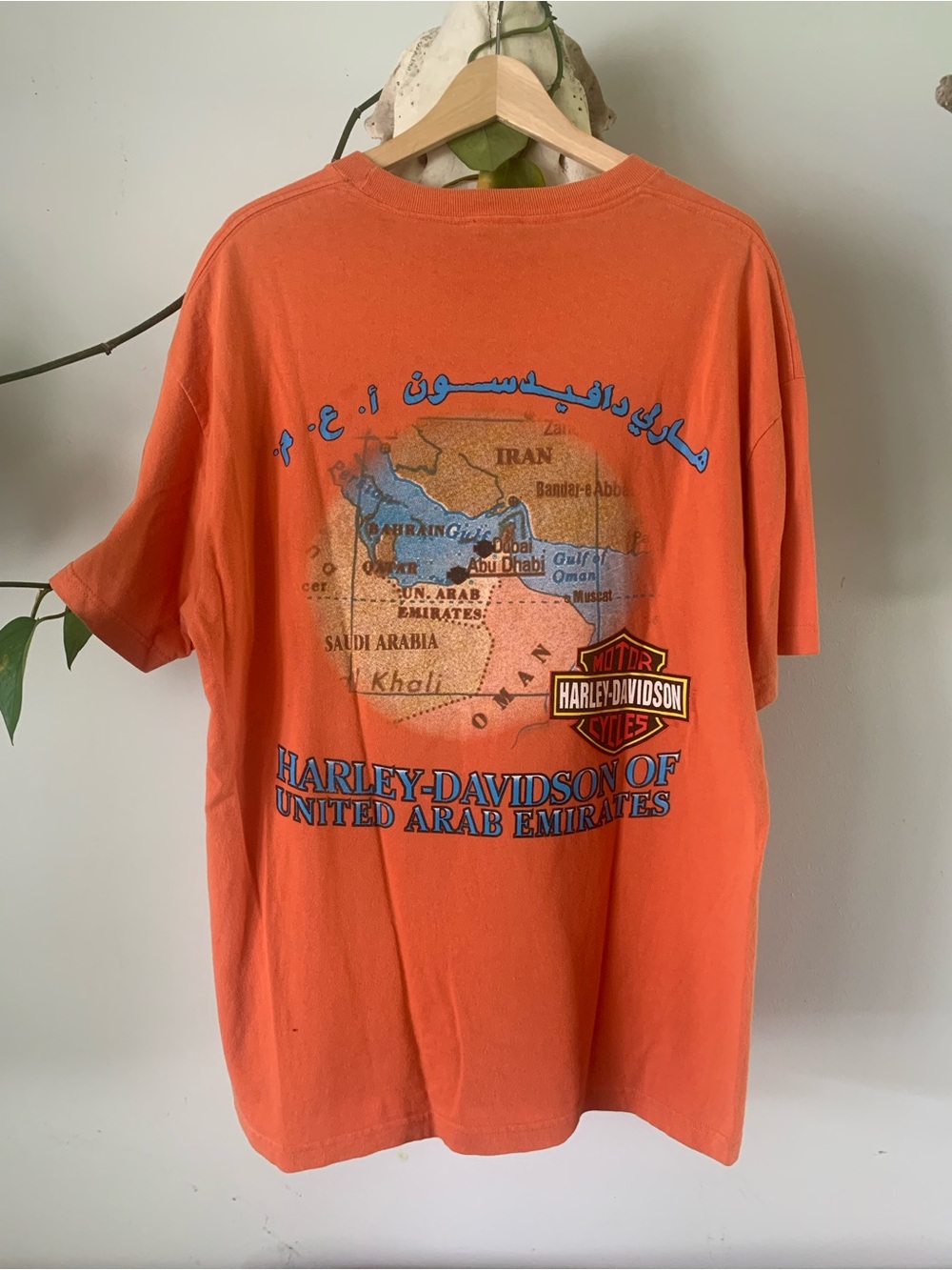 Rare Vintage Harley-Davidson Orange United Arab Emirates 🇦🇪 Tee